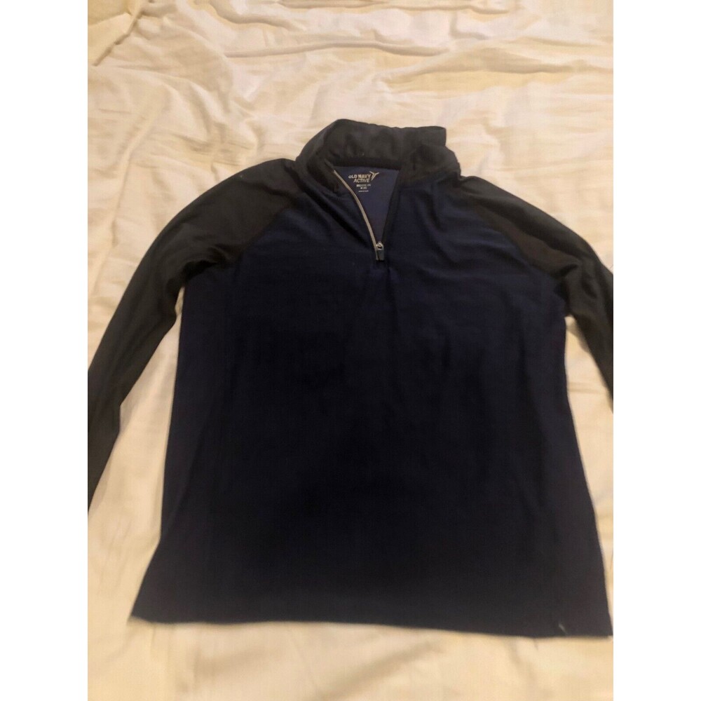 Old Navy Active Breathe On Boys 1/4 Zip Top Size M (8) Navy Blue w/Black Sleeves